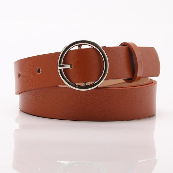 Bulk Jewelry Wholesale leather-like round buckle Womenbelt JDC-WB-kp015 Wholesale factory from China YIWU China