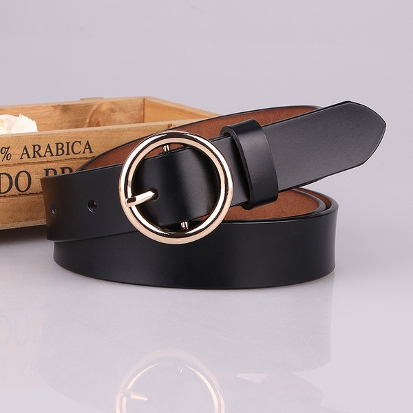 Bulk Jewelry Wholesale leather round pin buckle Womenbelt JDC-WB-kp009 Wholesale factory from China YIWU China