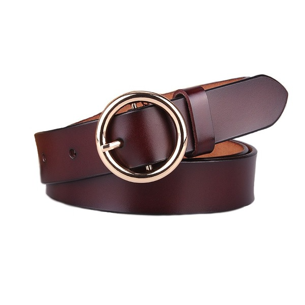 Bulk Jewelry Wholesale leather round pin buckle Womenbelt JDC-WB-kp009 Wholesale factory from China YIWU China