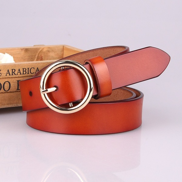 Bulk Jewelry Wholesale leather round pin buckle Womenbelt JDC-WB-kp009 Wholesale factory from China YIWU China