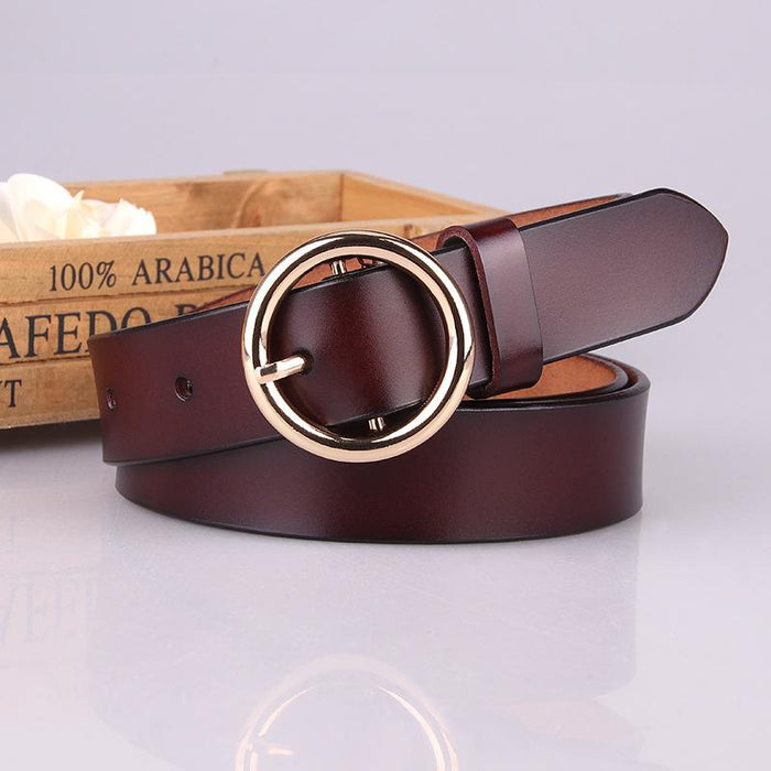 Bulk Jewelry Wholesale leather round pin buckle Womenbelt JDC-WB-kp009 Wholesale factory from China YIWU China