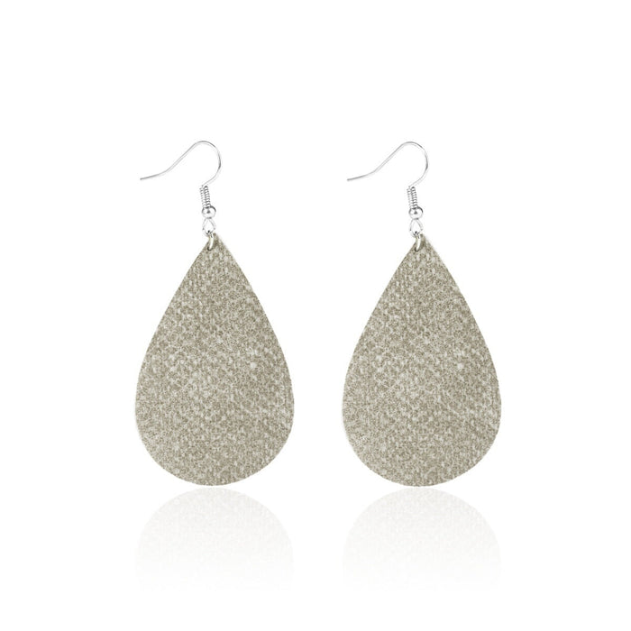 Wholesale leather teardrop print earrings JDC-ES-ManY020 Earrings 满溢 Wholesale Jewelry JoyasDeChina Joyas De China
