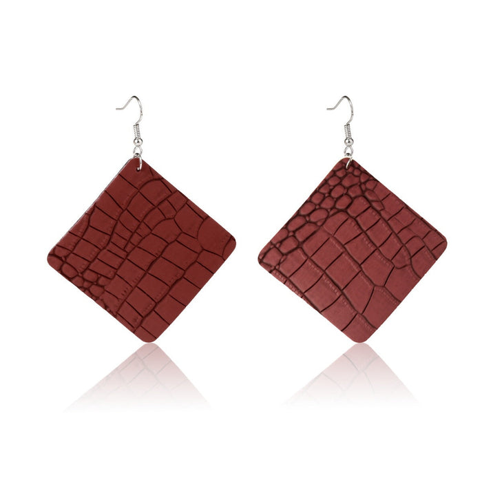 Wholesale leather teardrop print earrings JDC-ES-ManY020 Earrings 满溢 Wholesale Jewelry JoyasDeChina Joyas De China