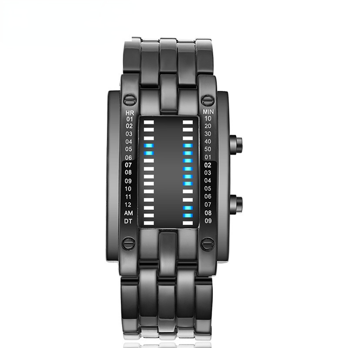 Wholesale LED Dual Line Movement Stainless Steel Alloy Electronic Watch JDC-WH-Jinj004 Watch 金嘉 black L Wholesale Jewelry JoyasDeChina Joyas De China