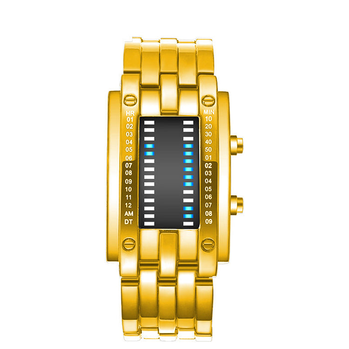 Wholesale LED Dual Line Movement Stainless Steel Alloy Electronic Watch JDC-WH-Jinj004 Watch 金嘉 gold L Wholesale Jewelry JoyasDeChina Joyas De China