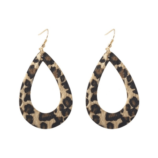 Wholesale Leopard Drop Geometric Circle Heart Leather Earrings Set JDC-ES-ZhanY016 Earrings 展言 Wholesale Jewelry JoyasDeChina Joyas De China