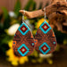 Wholesale Leopard Geometric Pattern Leather Earrings JDC-ES-Saip020 Earrings 赛蒲 B Wholesale Jewelry JoyasDeChina Joyas De China