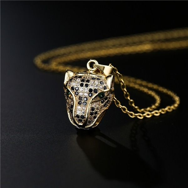 Bulk Jewelry Wholesale Leopard head pendant necklace JDC-ag122 Wholesale factory from China YIWU China