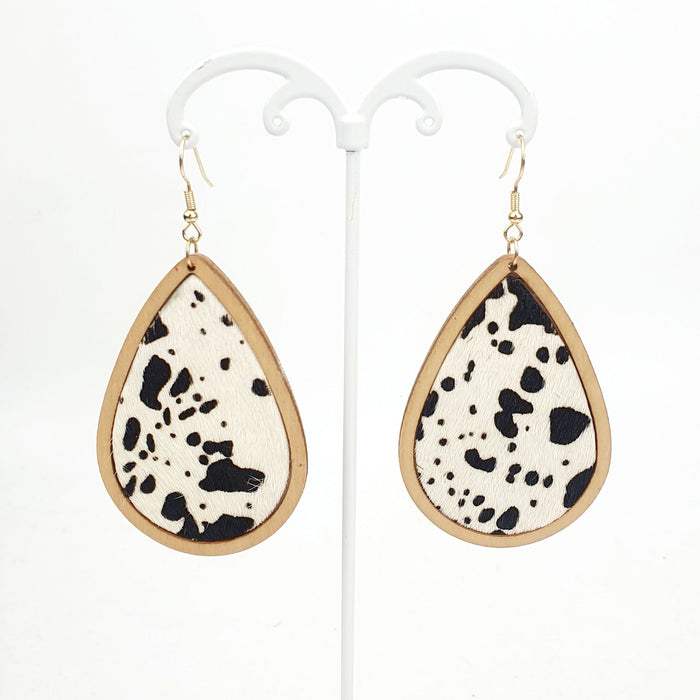 Wholesale Leopard Print Wood Leather Earrings JDC-ES-DingR001 Earrings 顶融 4 Wholesale Jewelry JoyasDeChina Joyas De China