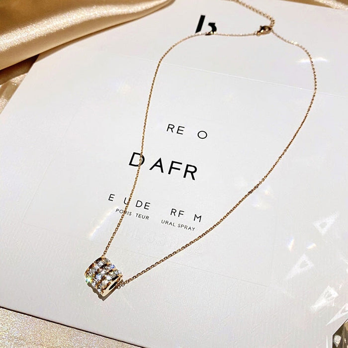 Wholesale light luxury titanium steel colorfast digital small waist Necklace JDC-NE-TD002 Necklaces 一自一然 Wholesale Jewelry JoyasDeChina Joyas De China