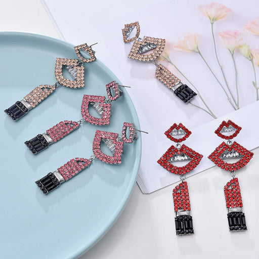 Wholesale Lip Color Rhinestone Earrings JDC-ES-ZhanS005 Earrings 瞻盛 Wholesale Jewelry JoyasDeChina Joyas De China