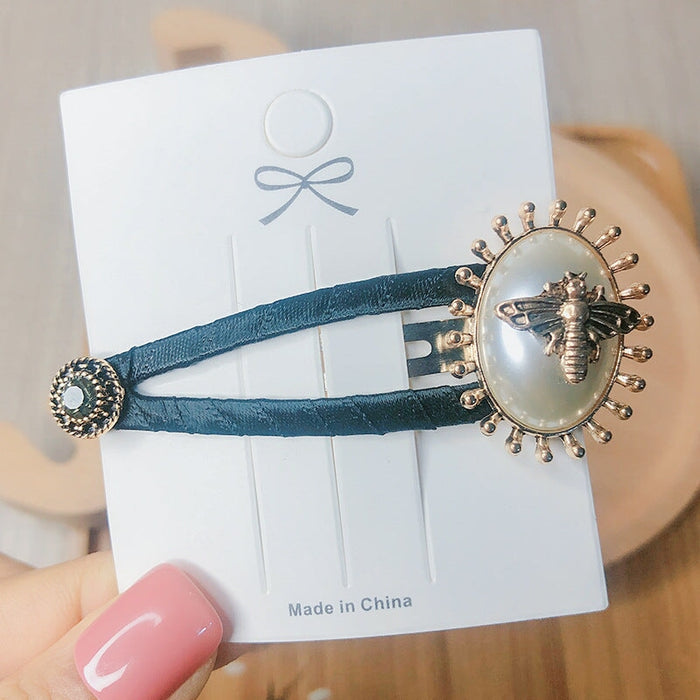 Wholesale Little Bee Oval Alloy Hair Clip Rubber Band Hair Rope JDC-HS-GSXP003 Hair Scrunchies 宏鑫 bee hairpin Wholesale Jewelry JoyasDeChina Joyas De China