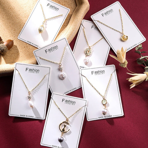 Wholesale locked pearl single layer gold alloy necklace JDC-NE-KJ211 Necklaces 坤杰 Wholesale Jewelry JoyasDeChina Joyas De China