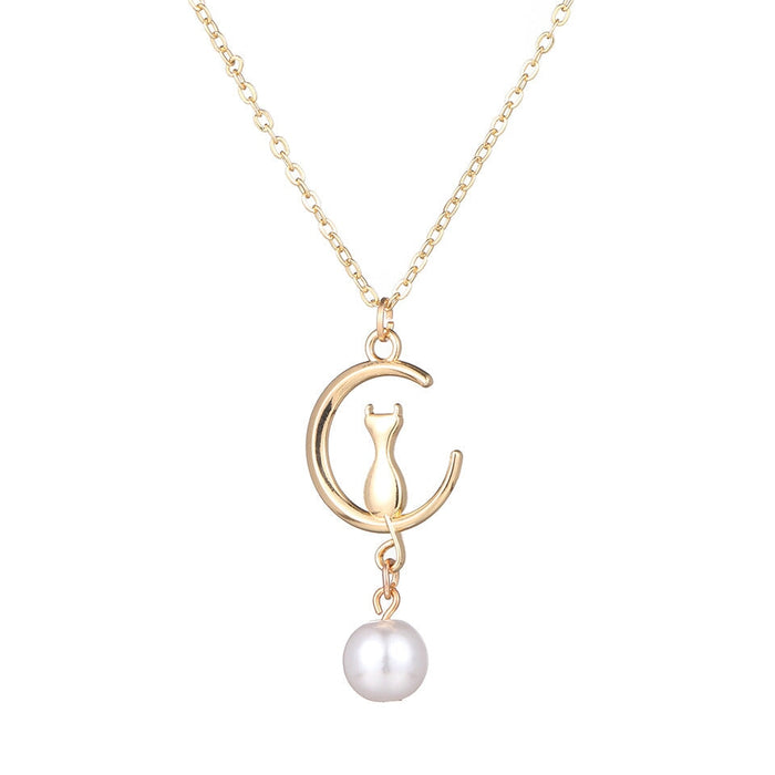 Wholesale locked pearl single layer gold alloy necklace JDC-NE-KJ211 Necklaces 坤杰 N011070 Wholesale Jewelry JoyasDeChina Joyas De China