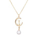 Wholesale locked pearl single layer gold alloy necklace JDC-NE-KJ211 Necklaces 坤杰 N011070 Wholesale Jewelry JoyasDeChina Joyas De China