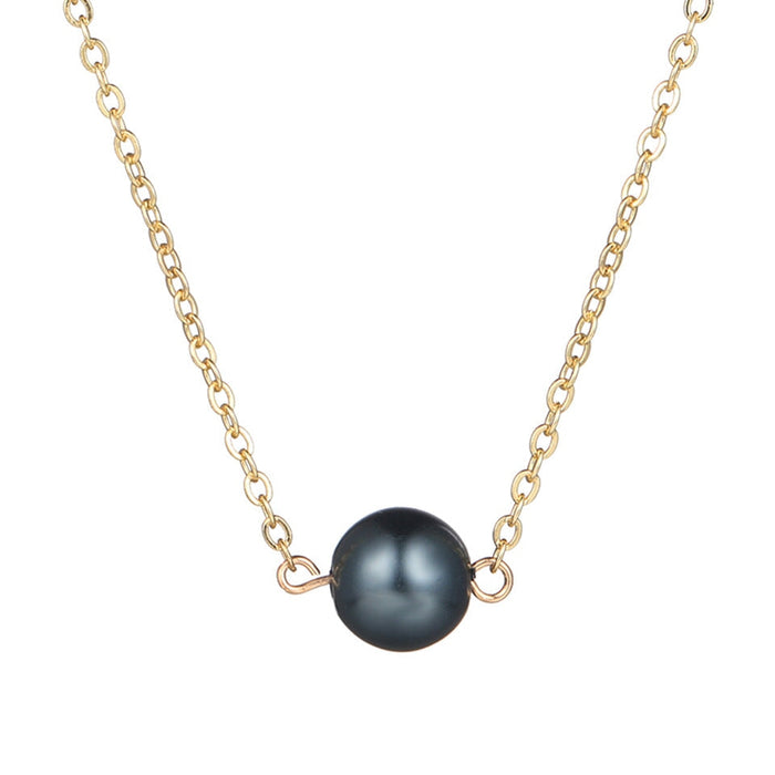 Wholesale locked pearl single layer gold alloy necklace JDC-NE-KJ211 Necklaces 坤杰 N011083 Wholesale Jewelry JoyasDeChina Joyas De China