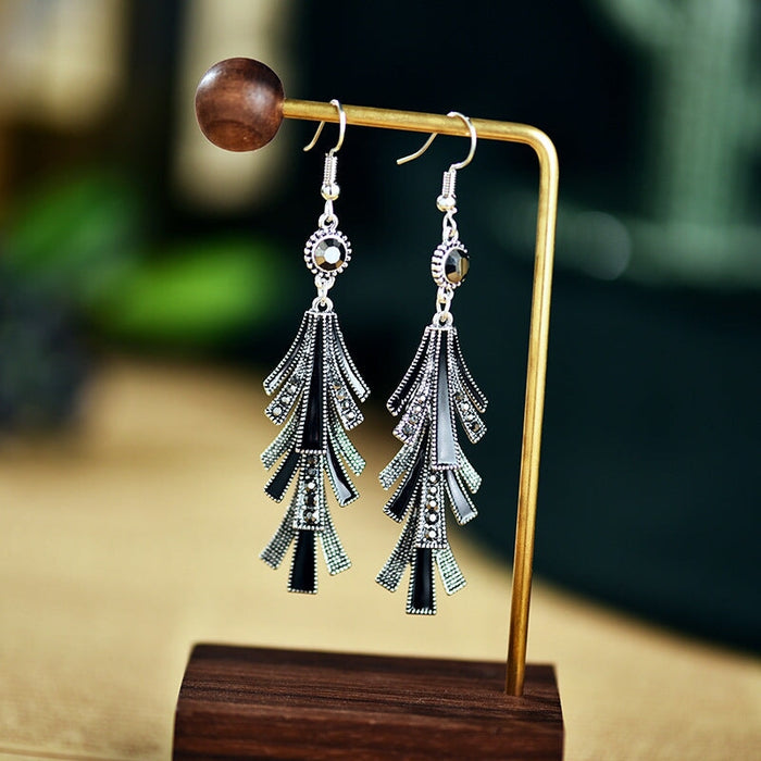 Wholesale long alloy tassel drip oil earrings JDC-ES-daiq014 Earrings 黛茜 Wholesale Jewelry JoyasDeChina Joyas De China