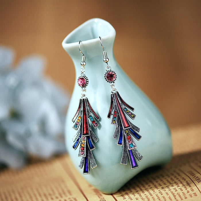 Wholesale long alloy tassel drip oil earrings JDC-ES-daiq014 Earrings 黛茜 6 Wholesale Jewelry JoyasDeChina Joyas De China