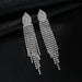 Wholesale Long Colorful Rhinestone Tassel Drop Earrings JDC-ES-ZHONGW007 Earrings 众薇 Silver + White Diamond Wholesale Jewelry JoyasDeChina Joyas De China