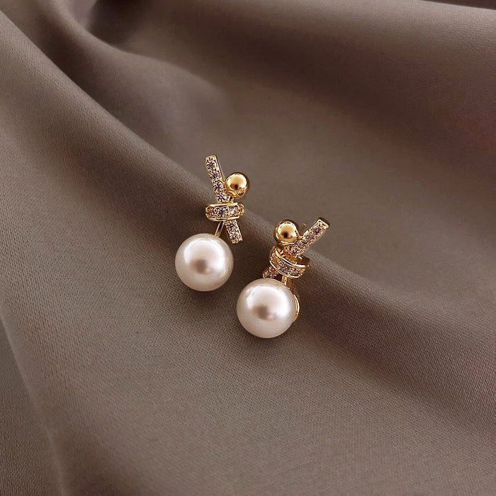 Wholesale long flower butterfly pearl earrings JDC-ES-BY191 Earrings 宝钰 1 Wholesale Jewelry JoyasDeChina Joyas De China