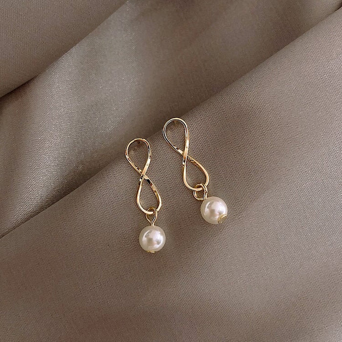 Wholesale long flower butterfly pearl earrings JDC-ES-BY191 Earrings 宝钰 25 Wholesale Jewelry JoyasDeChina Joyas De China