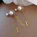 Wholesale long flower butterfly pearl earrings JDC-ES-BY191 Earrings 宝钰 6 Wholesale Jewelry JoyasDeChina Joyas De China