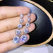 Wholesale long fringed zircon earrings MOQ≥2 JDC-ES-Kas003 Earrings 卡诗 Wholesale Jewelry JoyasDeChina Joyas De China
