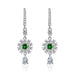 Wholesale long pink diamond plated silver stud earrings JDC-ES-BZ020 Earrings 标志 Green Wholesale Jewelry JoyasDeChina Joyas De China