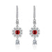 Wholesale long pink diamond plated silver stud earrings JDC-ES-BZ020 Earrings 标志 red Wholesale Jewelry JoyasDeChina Joyas De China