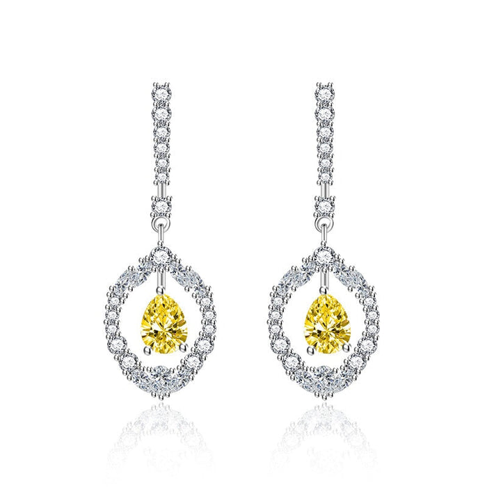 Wholesale long tassel vintage purple silver plated earrings JDC-ES-BZ008 Earrings 标志 Yellow Wholesale Jewelry JoyasDeChina Joyas De China