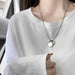 Wholesale long titanium steel ring necklace JDC-NE-MLQ019 Necklaces 米朗奇 Wholesale Jewelry JoyasDeChina Joyas De China