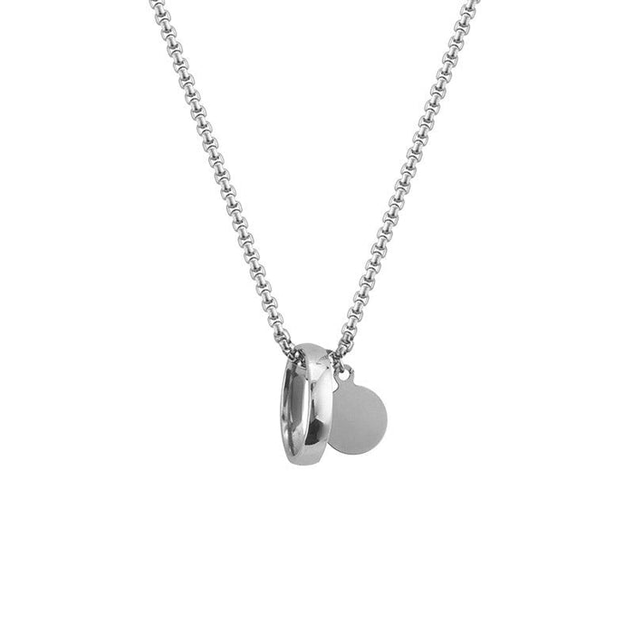 Wholesale long titanium steel ring necklace JDC-NE-MLQ019 Necklaces 米朗奇 60CM Wholesale Jewelry JoyasDeChina Joyas De China