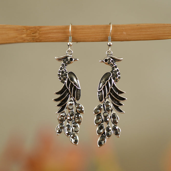 Wholesale long vintage Chinoiserie diamond alloy earrings JDC-ES-daiq015 Earrings 黛茜 2 Wholesale Jewelry JoyasDeChina Joyas De China