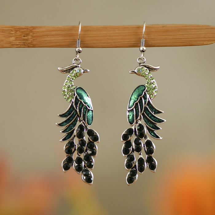 Wholesale long vintage Chinoiserie diamond alloy earrings JDC-ES-daiq015 Earrings 黛茜 3 Wholesale Jewelry JoyasDeChina Joyas De China