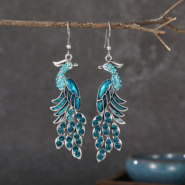 Wholesale long vintage Chinoiserie diamond alloy earrings JDC-ES-daiq015 Earrings 黛茜 Wholesale Jewelry JoyasDeChina Joyas De China