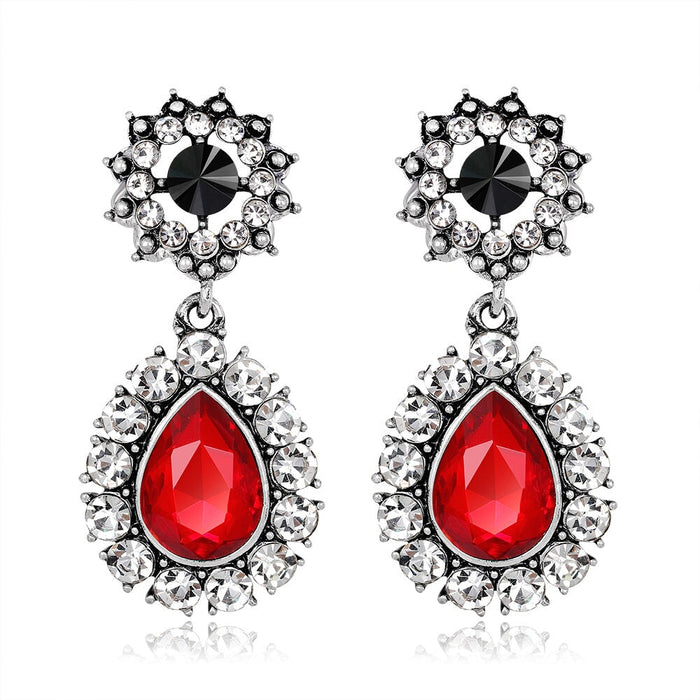 Wholesale long vintage red alloy earrings JDC-ES-GSDB046 Earrings 丹比华比 Wholesale Jewelry JoyasDeChina Joyas De China