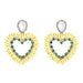Wholesale love diamond-encrusted yellow alloy earrings JDC-ES-HEM001 Earrings 和鸣 Yellow Wholesale Jewelry JoyasDeChina Joyas De China