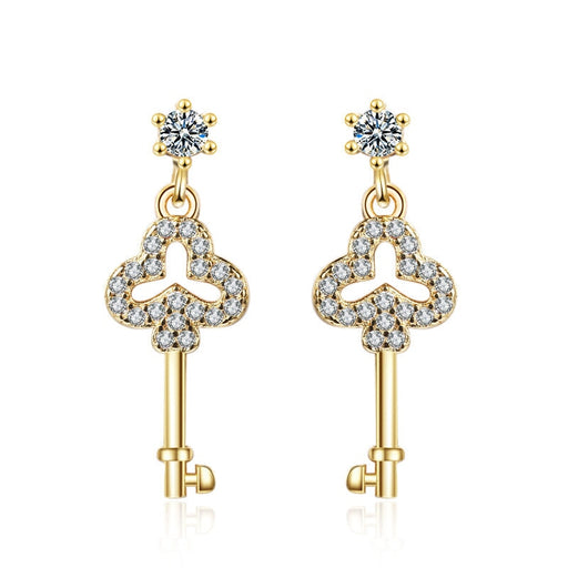 Wholesale Love Key Copper Zircon Earrings JDC-ES-BLX062 Earrings 宝来兴 Wholesale Jewelry JoyasDeChina Joyas De China