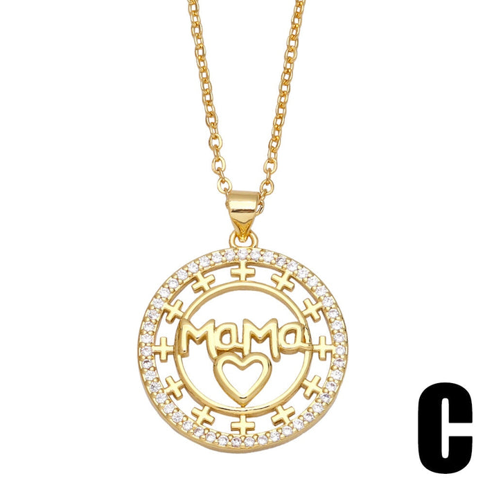 Wholesale Love Mother's Day Fancy Diamond Zircon Necklace JDC-NE-AOS020 Necklaces 翱昇 Wholesale Jewelry JoyasDeChina Joyas De China
