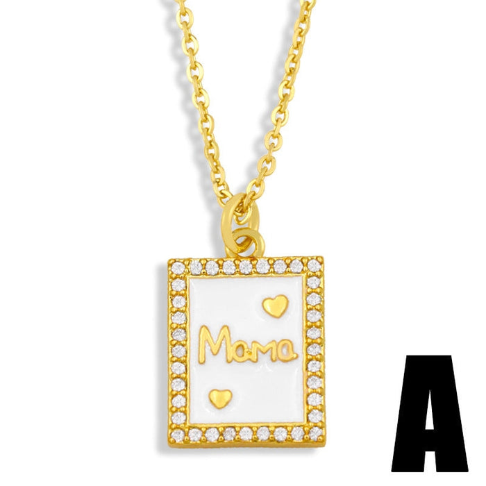 Wholesale love square mother's day necklace JDC-NE-AOS004 Necklaces 翱昇 A Wholesale Jewelry JoyasDeChina Joyas De China