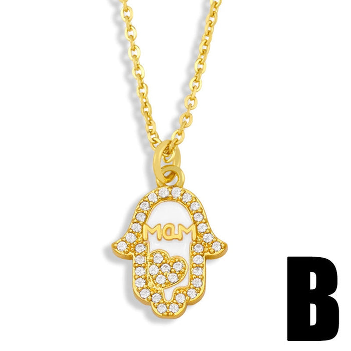 Wholesale love square mother's day necklace JDC-NE-AOS004 Necklaces 翱昇 B Wholesale Jewelry JoyasDeChina Joyas De China