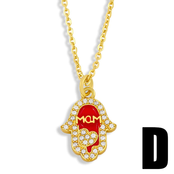 Wholesale love square mother's day necklace JDC-NE-AOS004 Necklaces 翱昇 D Wholesale Jewelry JoyasDeChina Joyas De China
