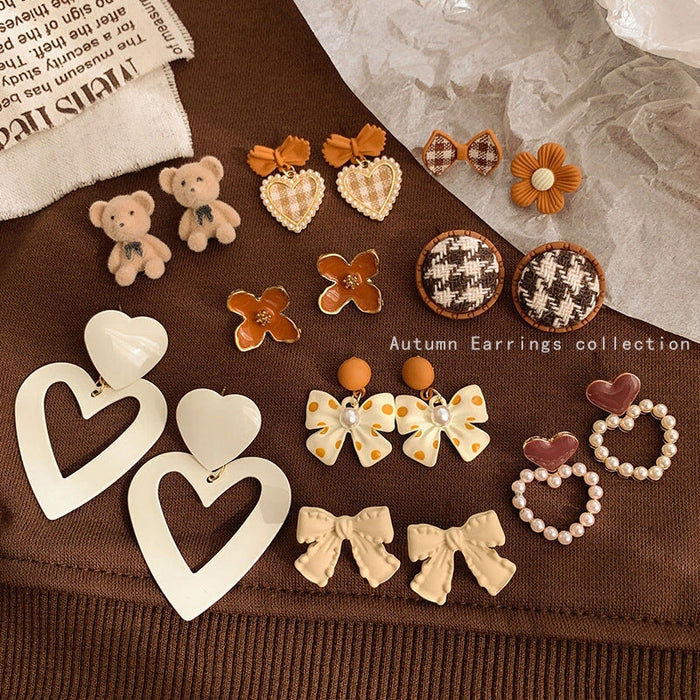 Wholesale love vintage pearl bow earrings JDC-ES-BY190 Earrings 宝钰 Wholesale Jewelry JoyasDeChina Joyas De China