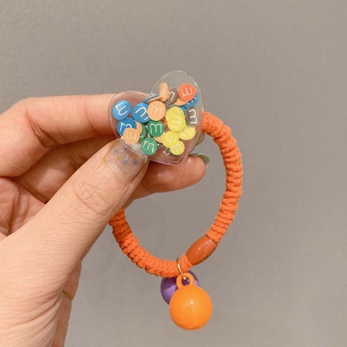 Wholesale lovely color mm bean round peach heart Hair Scrunchies JDC-HS-GSFS005 Hair Scrunchies 夙尚 Wholesale Jewelry JoyasDeChina Joyas De China