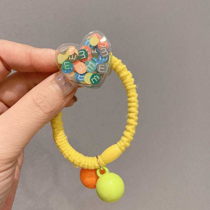 Wholesale lovely color mm bean round peach heart Hair Scrunchies JDC-HS-GSFS005 Hair Scrunchies 夙尚 Wholesale Jewelry JoyasDeChina Joyas De China