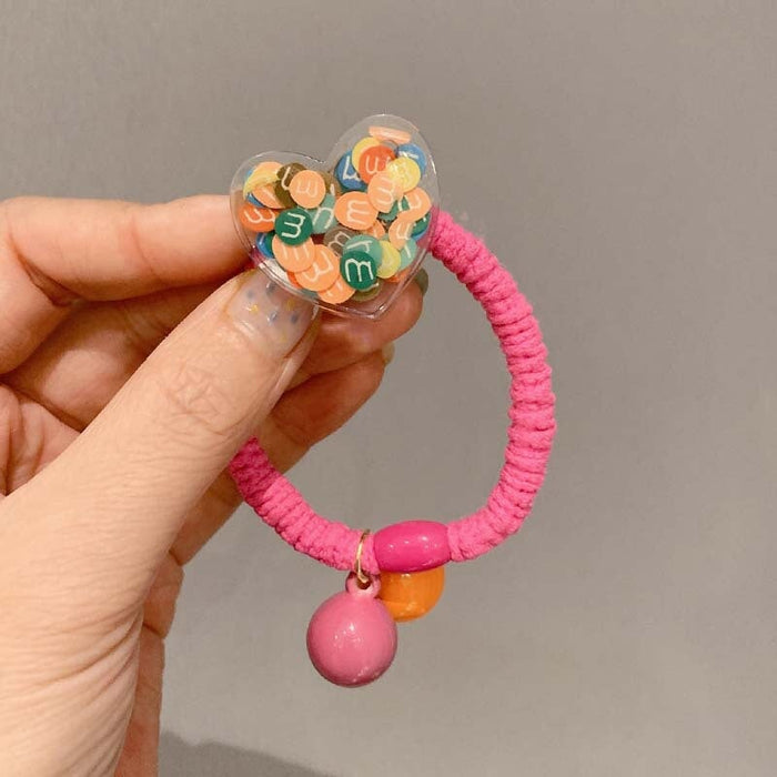 Wholesale lovely color mm bean round peach heart Hair Scrunchies JDC-HS-GSFS005 Hair Scrunchies 夙尚 Wholesale Jewelry JoyasDeChina Joyas De China