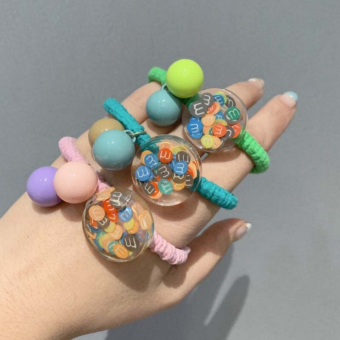 Wholesale lovely color mm bean round peach heart Hair Scrunchies JDC-HS-GSFS005 Hair Scrunchies 夙尚 Wholesale Jewelry JoyasDeChina Joyas De China