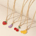 Wholesale lovely sweet strawberry cherry fruit element Necklace JDC-NE-E317 necklaces 奈珠 Wholesale Jewelry JoyasDeChina Joyas De China