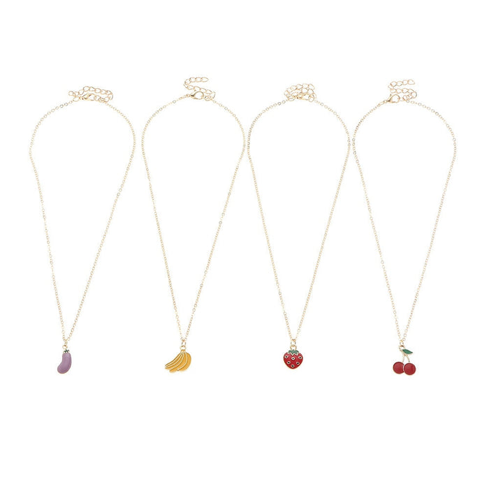 Wholesale lovely sweet strawberry cherry fruit element Necklace JDC-NE-E317 necklaces 奈珠 Wholesale Jewelry JoyasDeChina Joyas De China