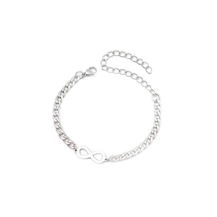 Wholesale Lucky Number 8 Eternal Titanium Steel Bracelet JDC-BT-ZiR005 Bracelet 孜瑞 NK steel color Wholesale Jewelry JoyasDeChina Joyas De China